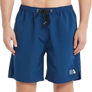 NWOT Athletic Navy Blue Beach Shorts, Swim trunks, size L